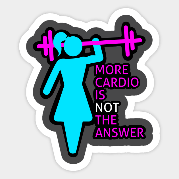 cardio funny, fitness girl, gym girl, fitness, weightlifting girl Sticker by TimAddisonArt